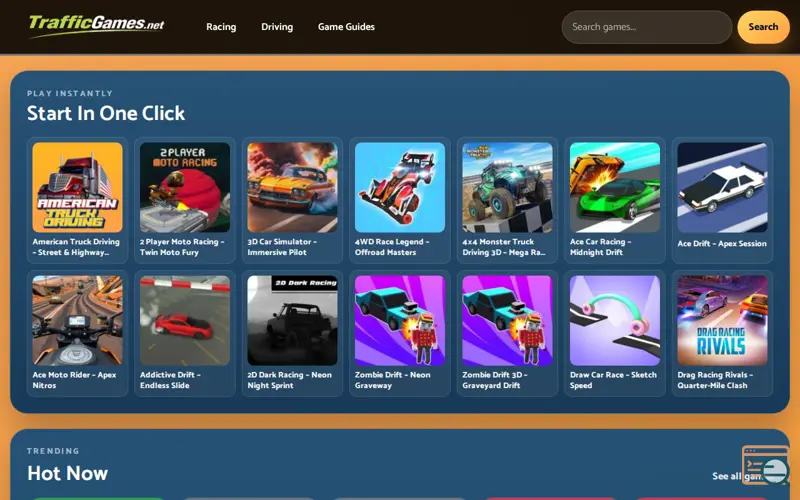 Screenshot of Traffic Games