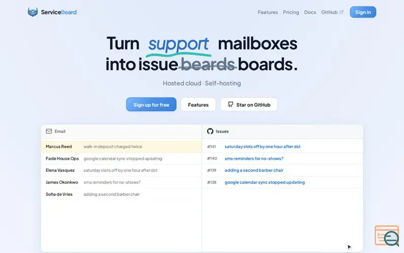 Screenshot of ServiceBeard