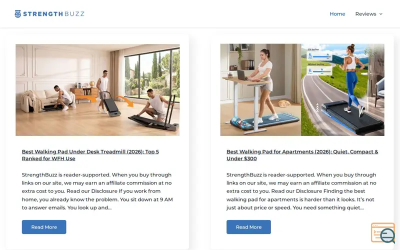 Screenshot of StrengthBuzz, a launch using TablePress