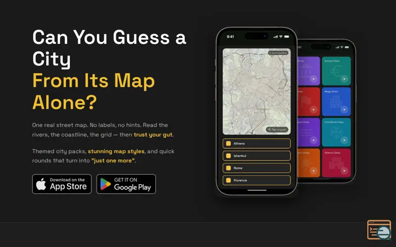 Screenshot of City Map Guesser - Guess the City From Its Map