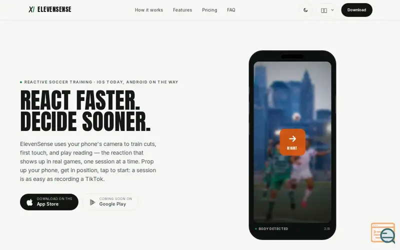 Screenshot of ElevenSense