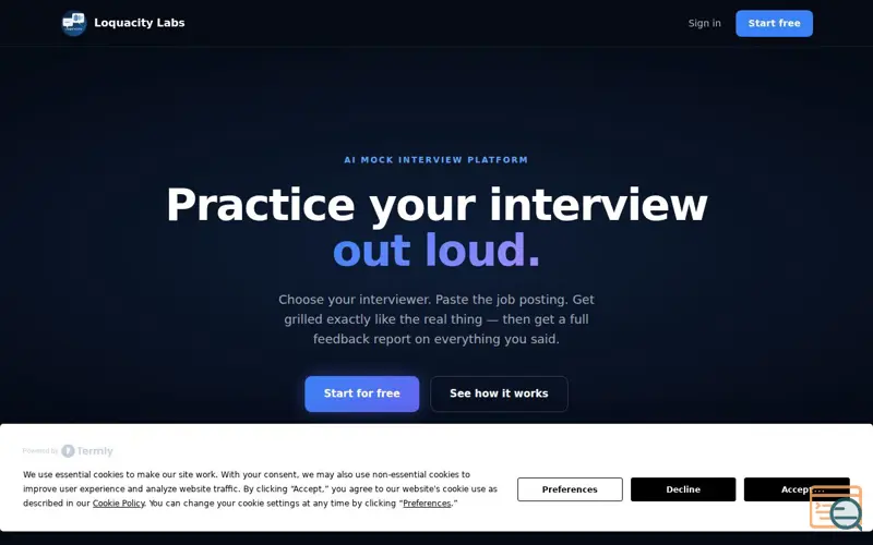 Screenshot of Loquacity Labs