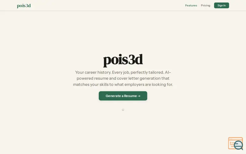 Screenshot of pois3d