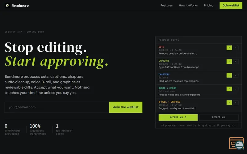 Screenshot of Sendmore
