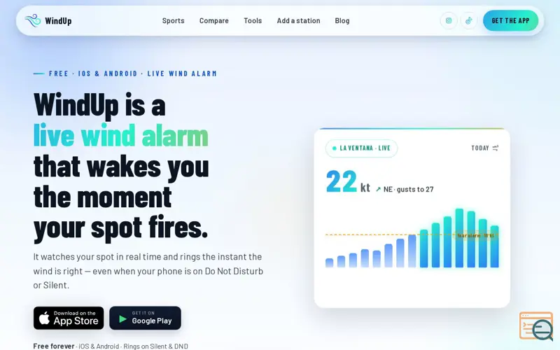 Screenshot of WindUp