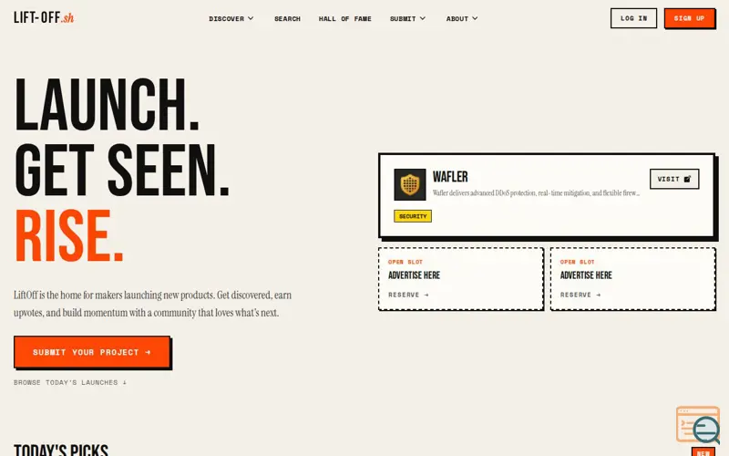Screenshot of LiftOff Directory