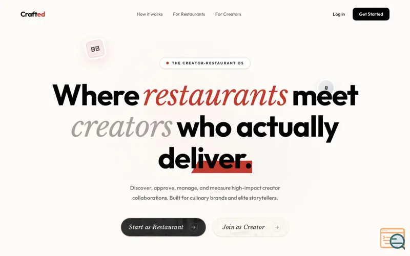 Screenshot of Crafted, a launch using Fast2SMS