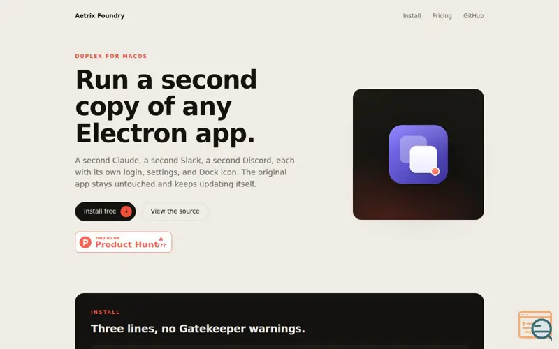 Screenshot of Duplex