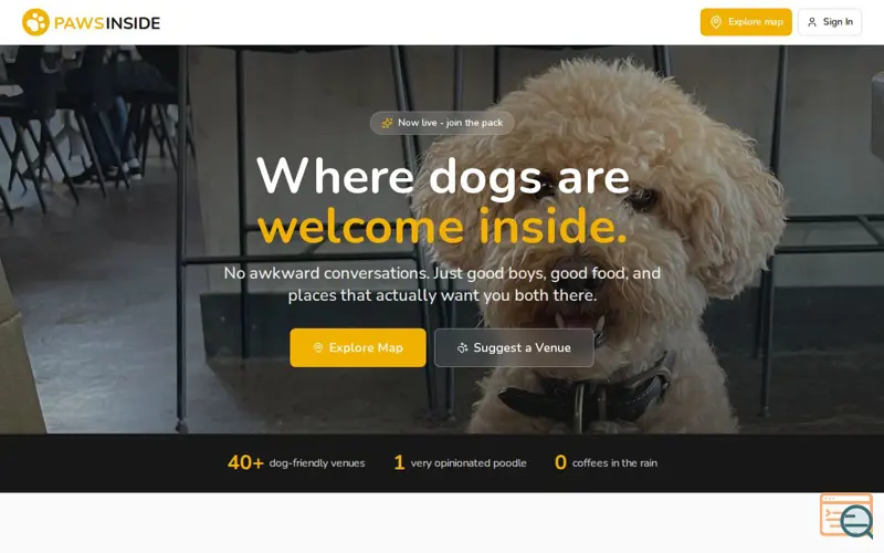 Screenshot of Paws Inside