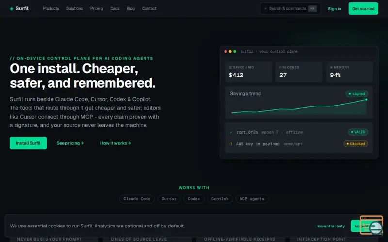 Screenshot of Surfil