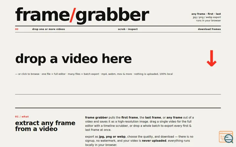 Screenshot of frame/grabber