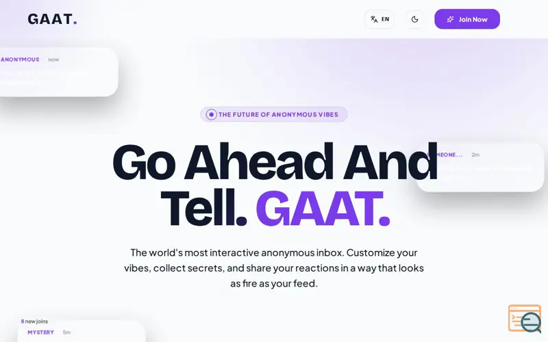 Screenshot of GAAT (Go Ahead And Tell) 