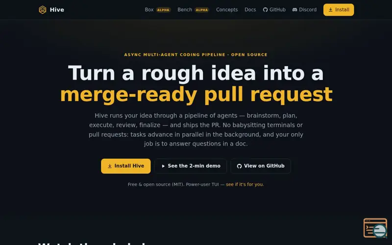 Screenshot of Hive