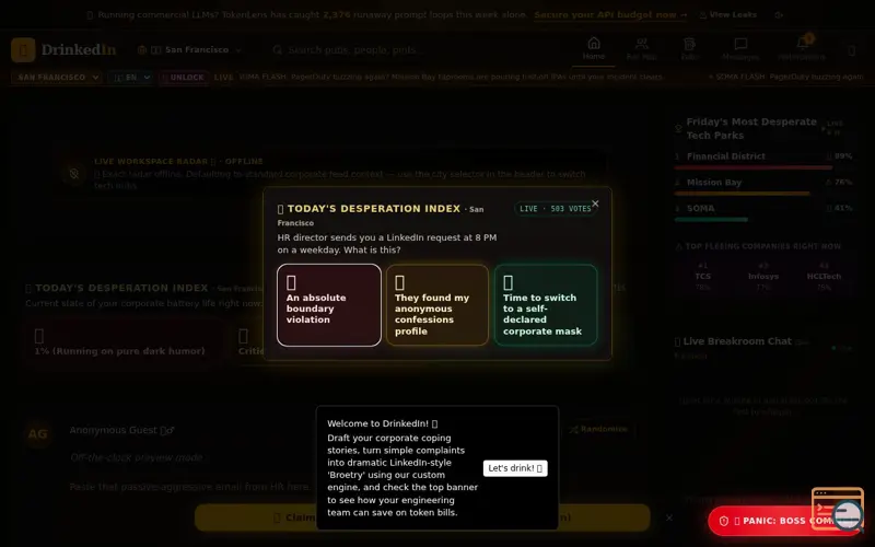 Screenshot of DrinkedIn