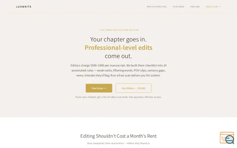 Screenshot of LuoWrite — Your Automated Fiction Editor
