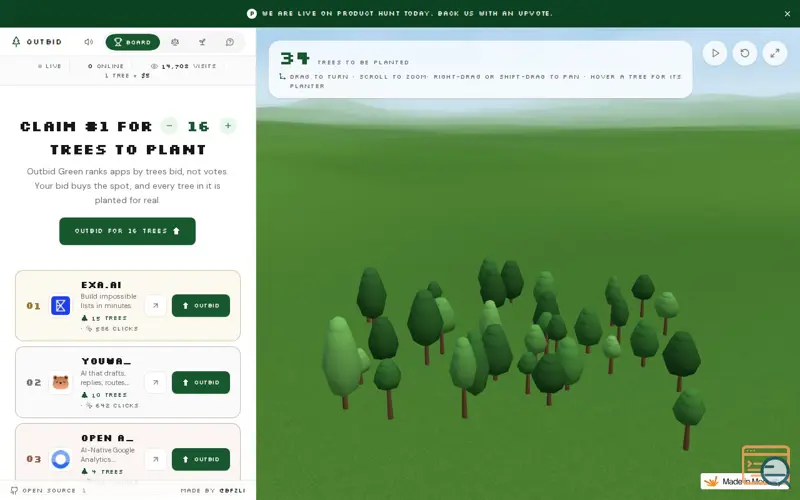 Screenshot of Outbid Green