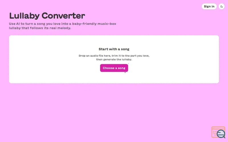 Screenshot of Lullaby Converter