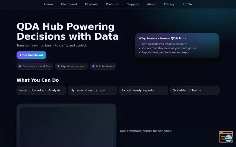 Screenshot of QDA-HUB