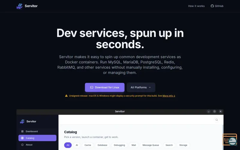 Screenshot of Servitor