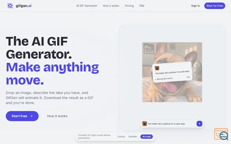 Screenshot of gifgen.ai