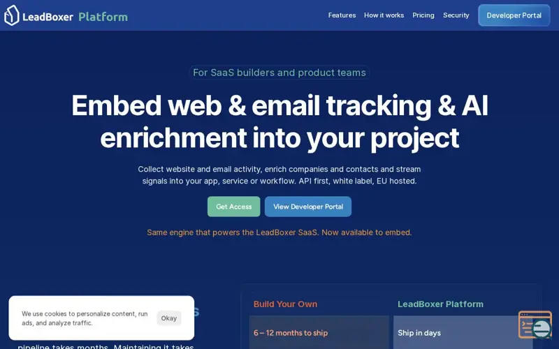 Screenshot of LeadBoxer Platform, a launch using TinyStats