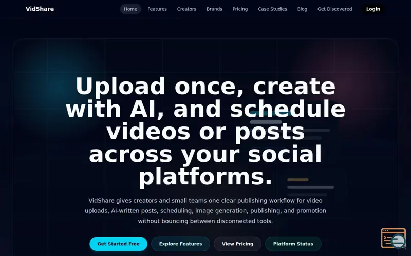 Screenshot of VidShare – Automate Social Posting