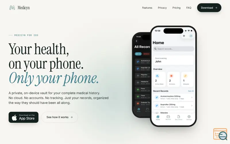 Screenshot of Medicyn