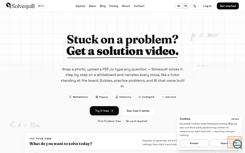 Screenshot of Solvequill