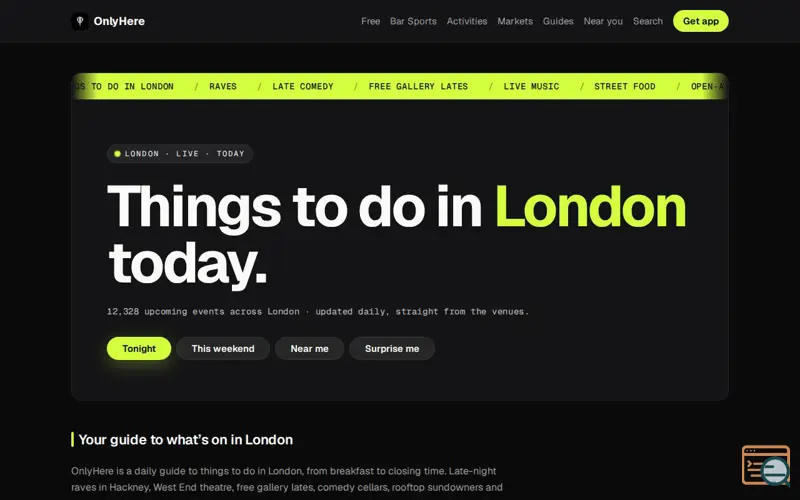 Screenshot of OnlyHere
