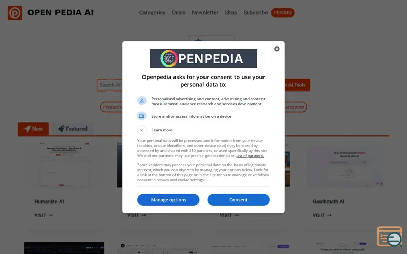 Screenshot of Open Pedia AI