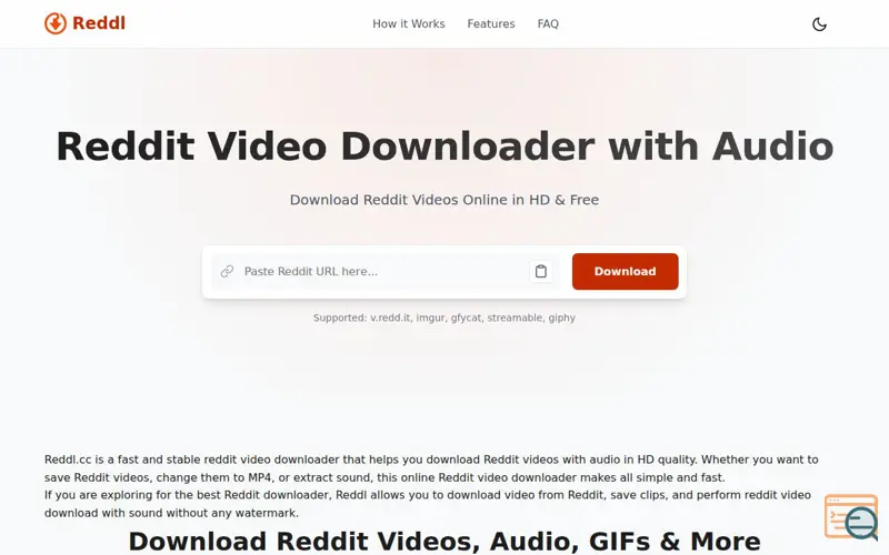 Screenshot of Reddit Video Downloader