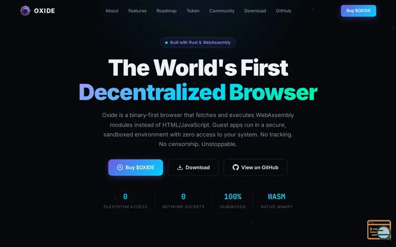 Screenshot of Oxide Browser