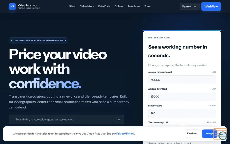Screenshot of Video Rate Lab