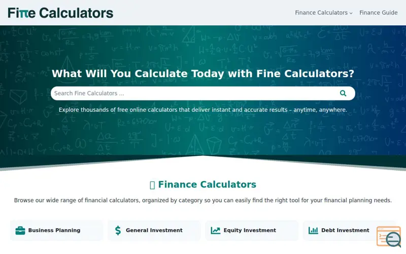 Screenshot of Fine Calculators