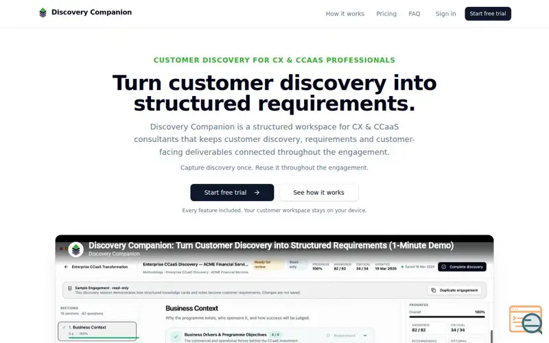 Screenshot of Discovery Companion