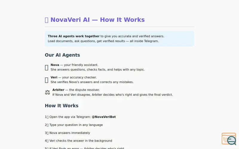 Screenshot of NovaVeri AI