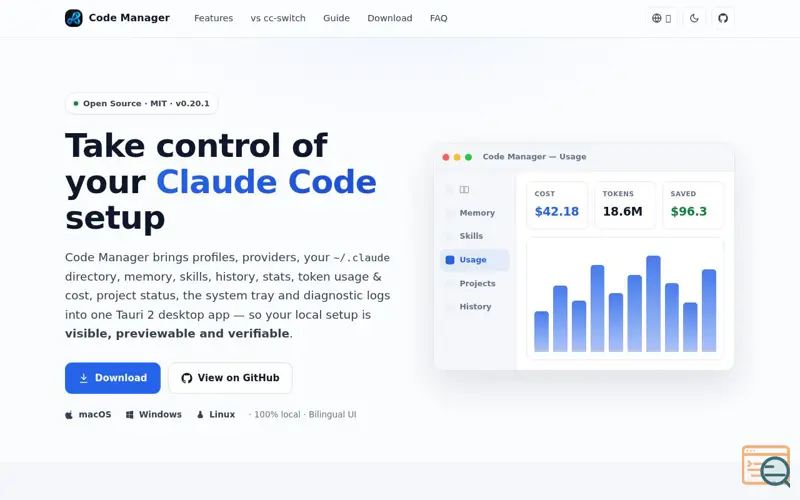 Screenshot of Code-Manager