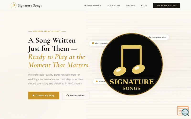 Screenshot of We make radio-quality personalized songs