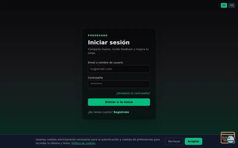 Screenshot of PokerHand