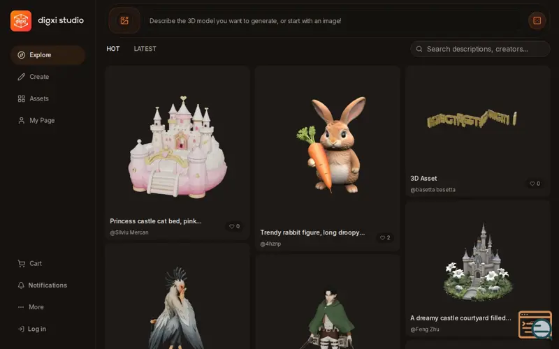 Screenshot of digxi Studio