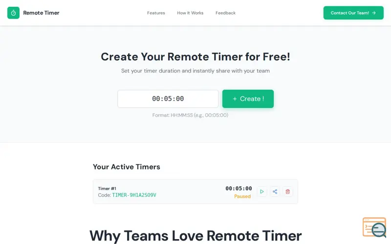 Screenshot of Free Remote Countdown Timer