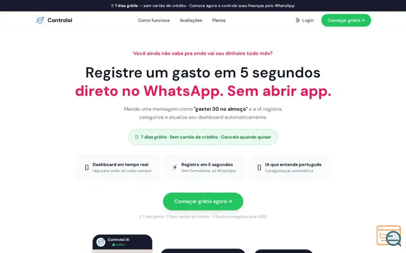 Screenshot of Controlei, a launch using MercadoPago