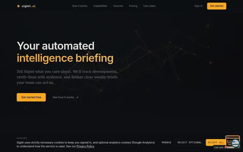 Screenshot of Sigtel.ai
