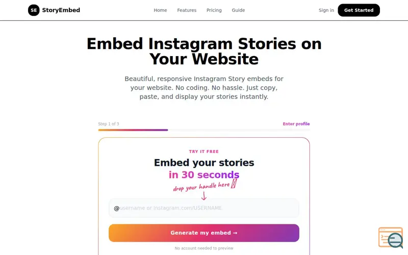 Screenshot of Instagram Story Embed Html Iframe