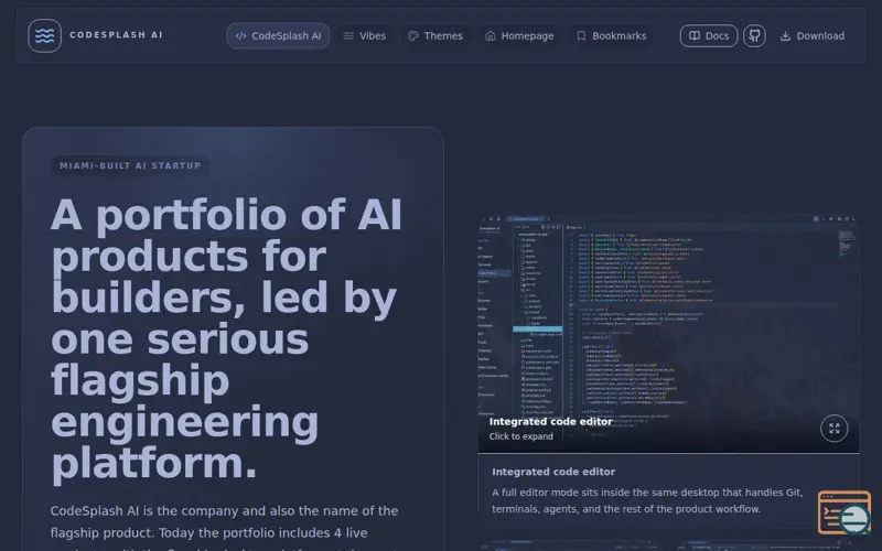 Screenshot of CodeSplash AI