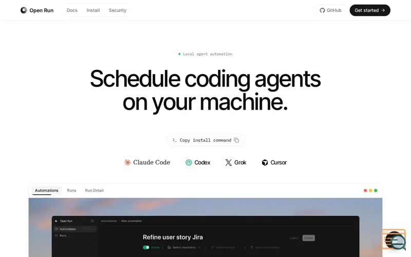 Screenshot of Open Run