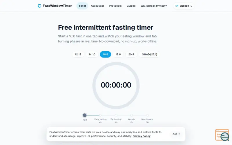 Screenshot of FastWindowTimer