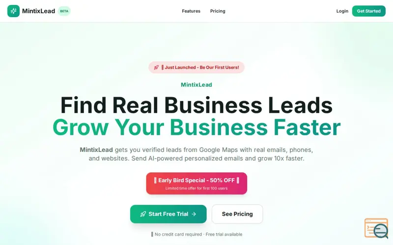 Screenshot of MintixLead