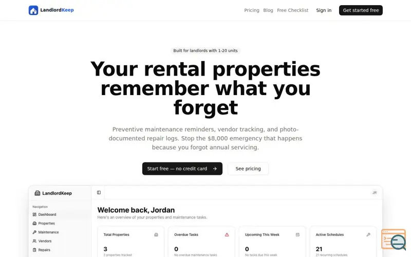 Screenshot of LandlordKeep
