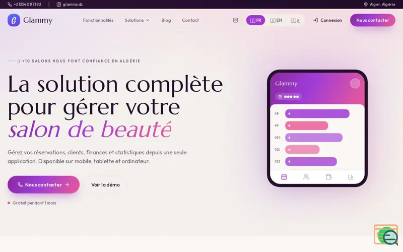Screenshot of Glammy